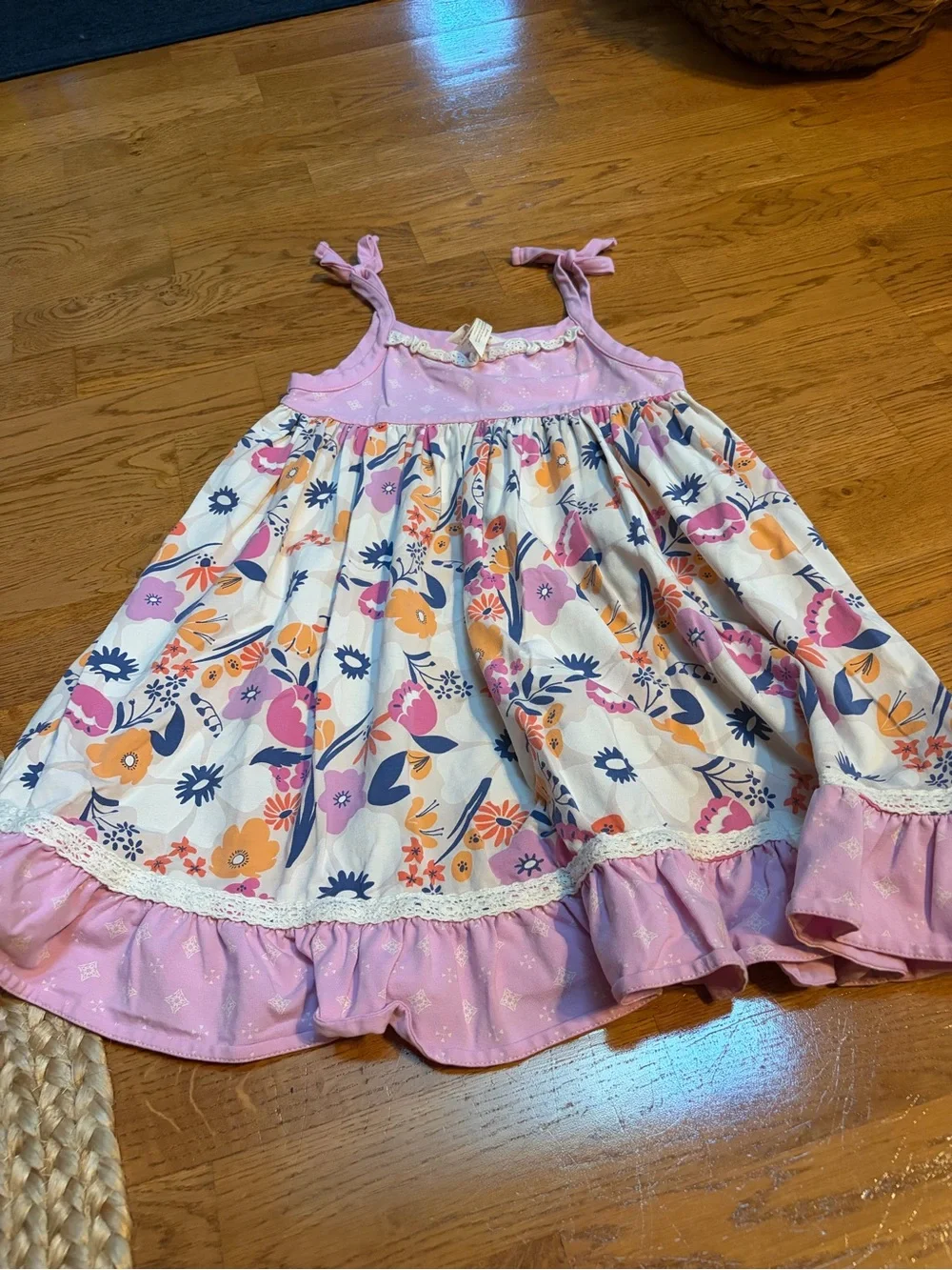 Matilda Jane Pink Floral Tie-Shoulder Dress